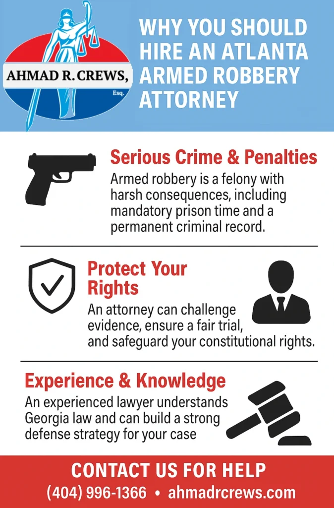 This infographic shows that Why You Should Hire an Atlanta Armed Robbery Attorney